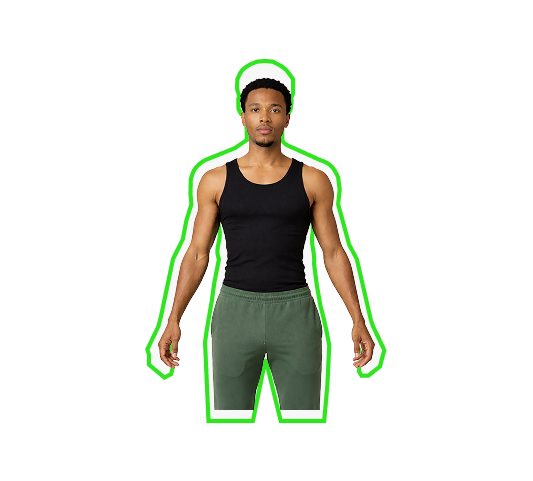 Stand straight with arms slightly out